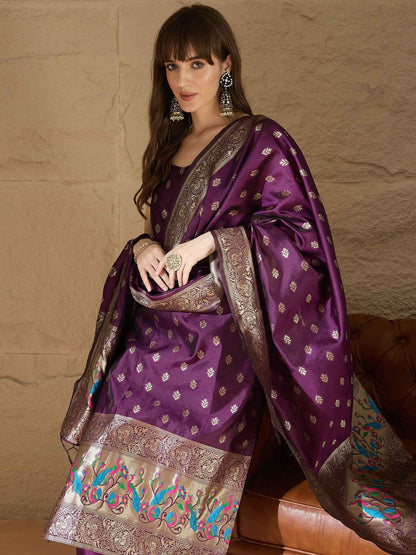 Aangan Ethnic Kurta with Trousers & Dupatta Set